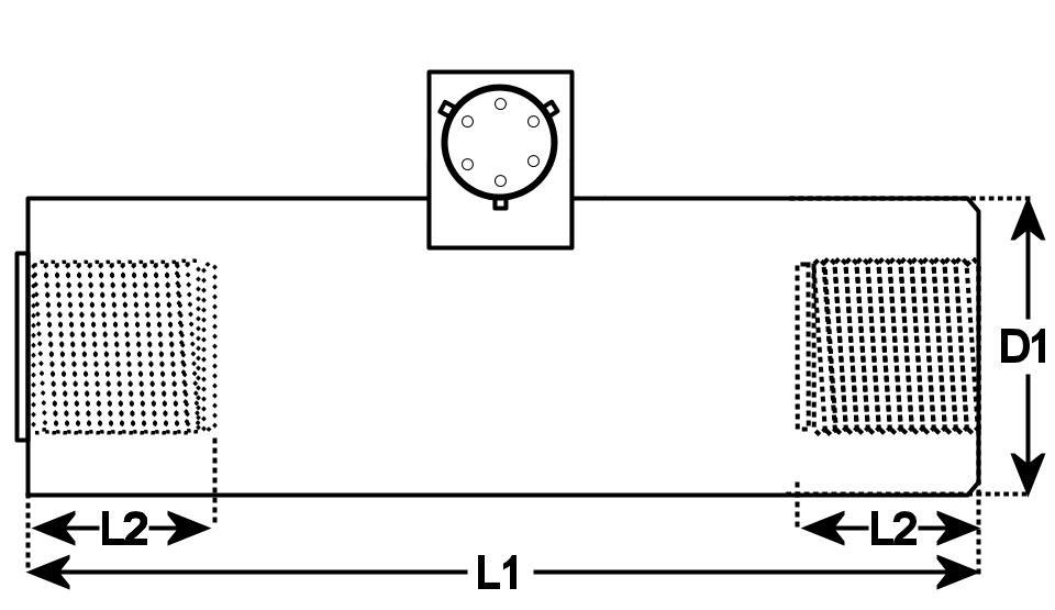dimensional drawing of  Model  RF Tension Load Cell 