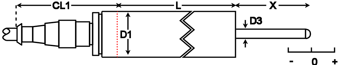 dessin dimensionnel de LVDT palpeur à ressort
