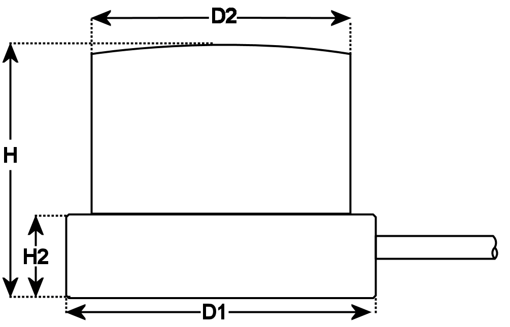 dimensional drawing of  Model  LFH-7i Compression Load Cell 