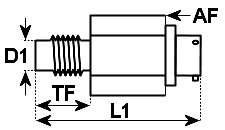 dimensional drawing of  Model  A105 Flush Diaphragm Pressure Transducer 