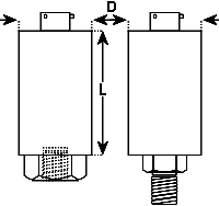dimensional drawing of  Model  A5 Pressure Transducer 
