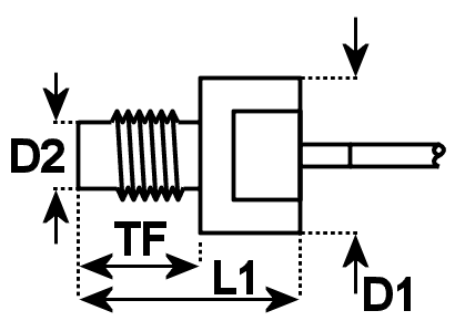 dimensional drawing of  Model  S Flush Diaphragm Pressure Transducer 